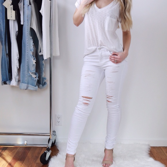 Reposh - White Ripped Skinnys - Picture 2 of 9